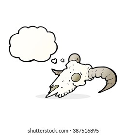 Cartoon-Rammschädel mit Gedankenblase