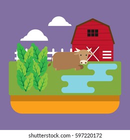 cartoon ranch illustration
