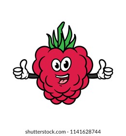 Cartoon Raspberry Character Giving Thumbs Up