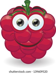 Cartoon raspberry with emotion