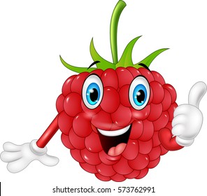 Cartoon raspberry giving thumbs up