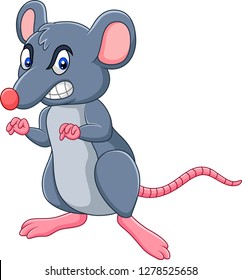 Cartoon rat with angry expression