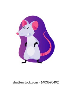 Cartoon rat character. Symbol of new year. Vector illustration