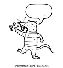 cartoon rat with cigarette