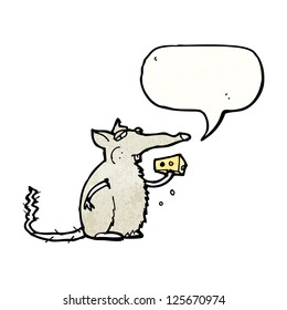 cartoon rat eating cheese