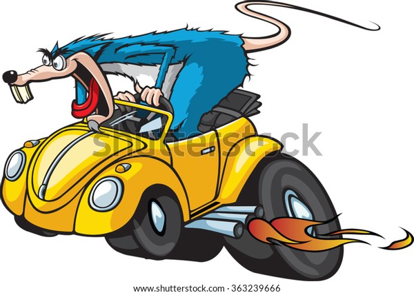 Cartoon\
Rat in a Hot Rod Car. Vector File.\
Hot Rod\
Rat.