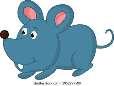 Cartoon rat isolated on white background