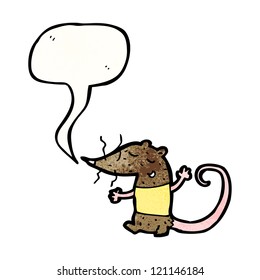 cartoon rat with speech bubble