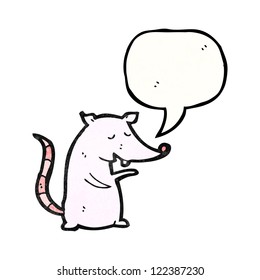 cartoon rat with speech bubble