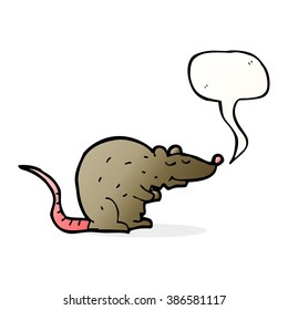 cartoon rat with speech bubble