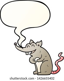 cartoon rat with speech bubble in smooth gradient style