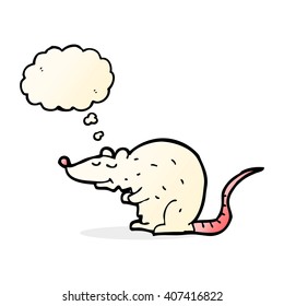 cartoon rat with thought bubble