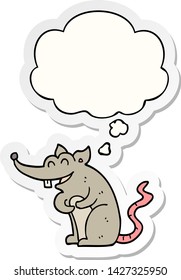 cartoon rat with thought bubble as a printed sticker