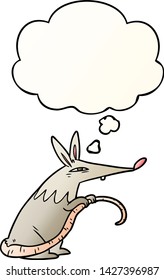cartoon rat with thought bubble in smooth gradient style