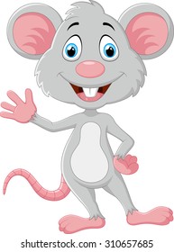 Cartoon rat waving hand 