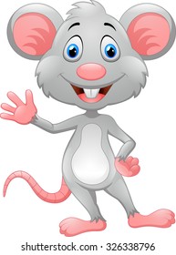 Cartoon rat waving hand