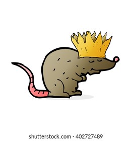 rata de caricatura con una corona