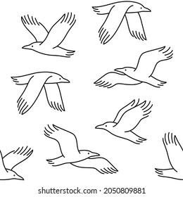 Cartoon rawen. Cute bird illustration. Contour print for nursery, kids apparel, poster, postcard, pattern.