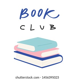 Cartoon reading set of hadrdrawn books. Vector illustration for reading lovers with open books, piles, colorful covers, in a stack, in a group, closed for web, library, store, study.