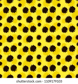 Cartoon realistic leopard vector texture. Orange Leopard vectored pattern. Jaguar pattern .