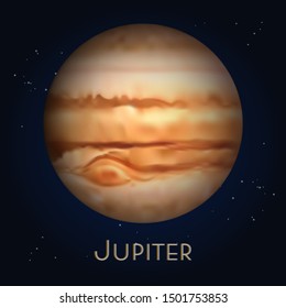 Cartoon realistic Saturn. Largest or biggest planet in solar system. Yellow gas giant in universe or cosmos, galaxy. Icon for astronomy science. Outer space and cosmic, planetarium theme