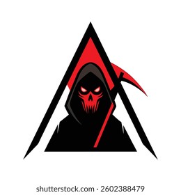 Cartoon reaper logo vector illustration