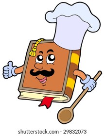 Cartoon recipe book - vector illustration.