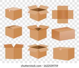 Cartoon Recycle Box Big Set with transparent background