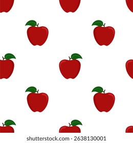 Cartoon red apple seamless pattern