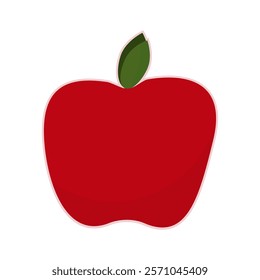 Cartoon red apple. Vector illustration.