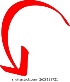 Cartoon Red Arrow by Ink Pen