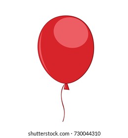 Cartoon red balloons  isolated on a white background