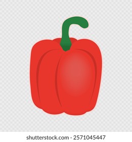 Cartoon red bell pepper. Vector illustration.