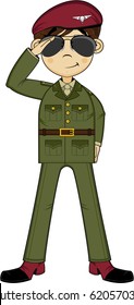 Cartoon Red Beret Army Soldier