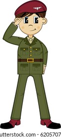 Cartoon Red Beret Army Soldier