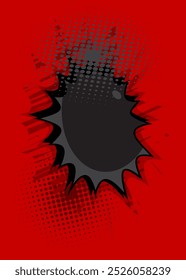 Fondo rojo y negro de la historieta, telón de fondo del cómic. Diseño de arte pop de cómics de Vector retro.