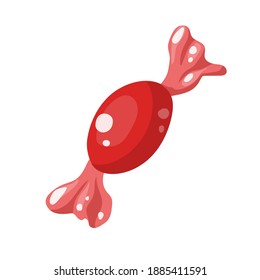 Cartoon-rote Süßigkeiten einzeln auf weißem Hintergrund. VEctor-Illustration.