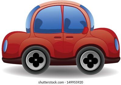 Cartoon red car