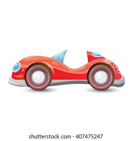 cartoon red car isolated on white