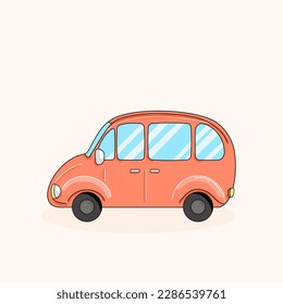 cartoon red car vector illustration