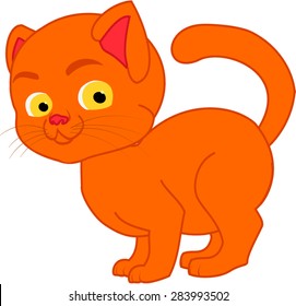 Cartoon red cat standing