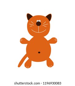 cartoon red cat. vector illustration