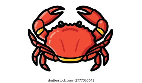 Cartoon red crab facing forward