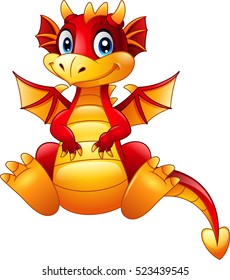 Cartoon red dragon