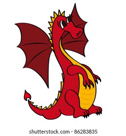 Cartoon red dragon