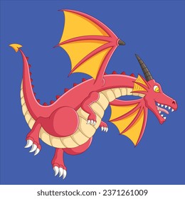 Cartoon red dragon character design illustration