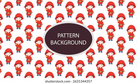 Cartoon red fire fighter isolated on white background. pattern fighter