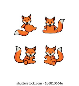 Cartoon red fox. Funny foxes with black paws, cute jumping animal. Foxy character, predator fox mascot or wildlife forest animal mammal. Isolated vector illustration icons set

T