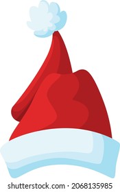 Cartoon red hat. Christmas party gnome costume