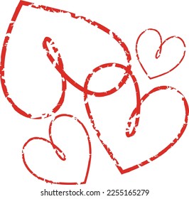 Cartoon red hearts for various uses from invitations, greeting cards, wedding announcements to use on websites and applications.